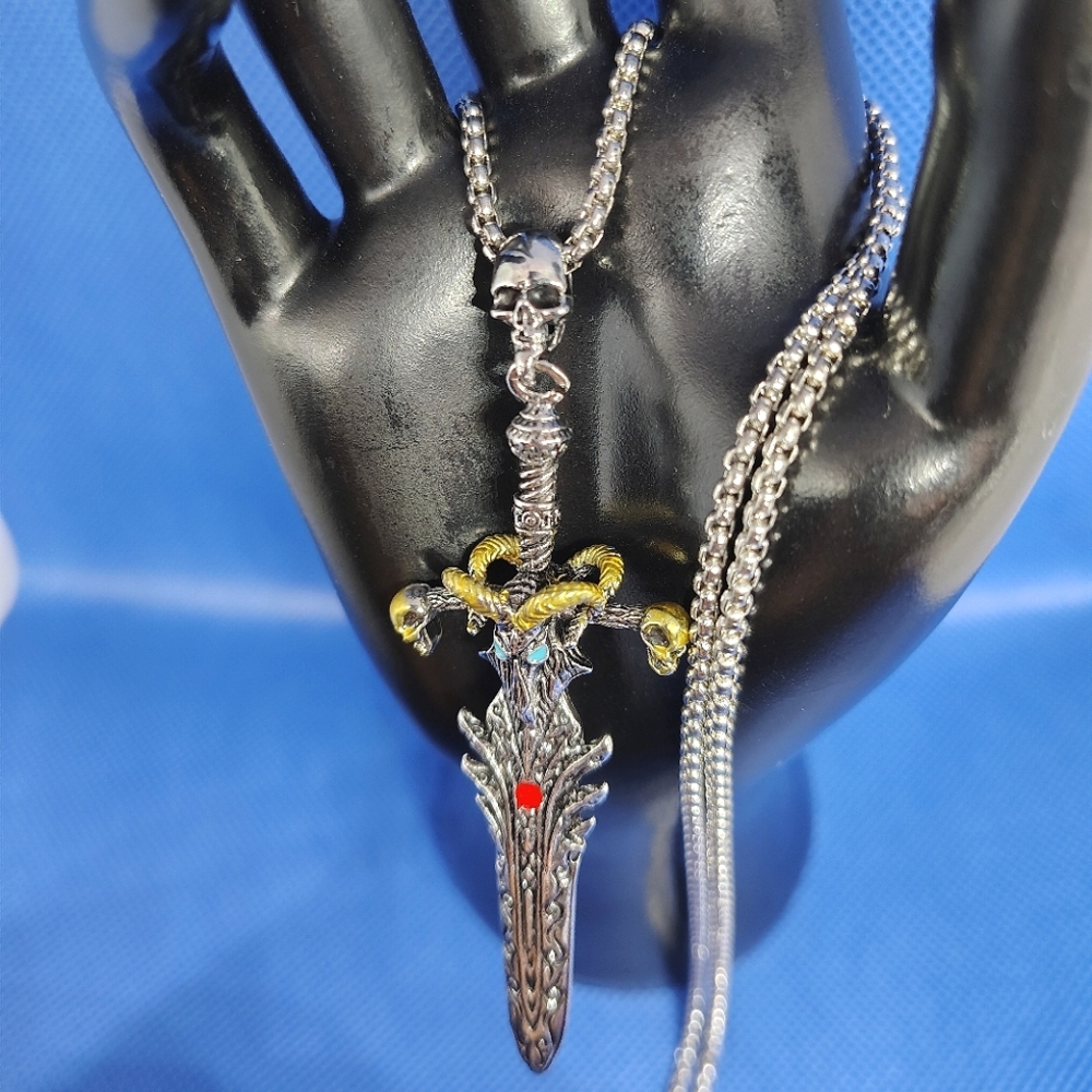 Domineering Angel Sword Necklace - Picture 3 of 7